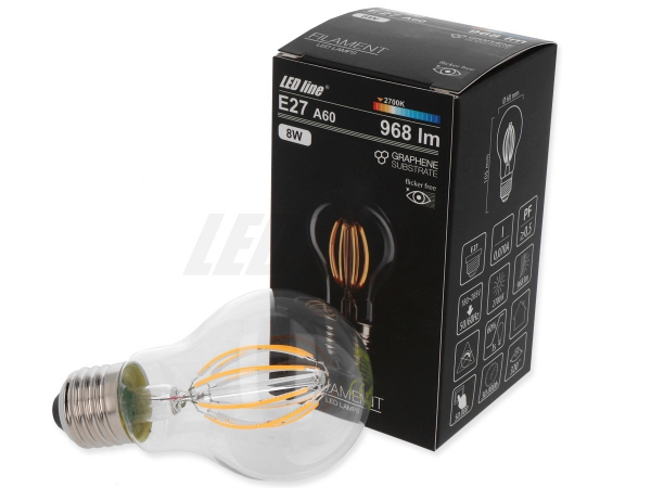 E27 BIRNE A60 FILAMENT 8Watt