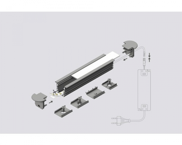 DEEP 1m bis 12mm Led-Band Einbautiefe 19mm