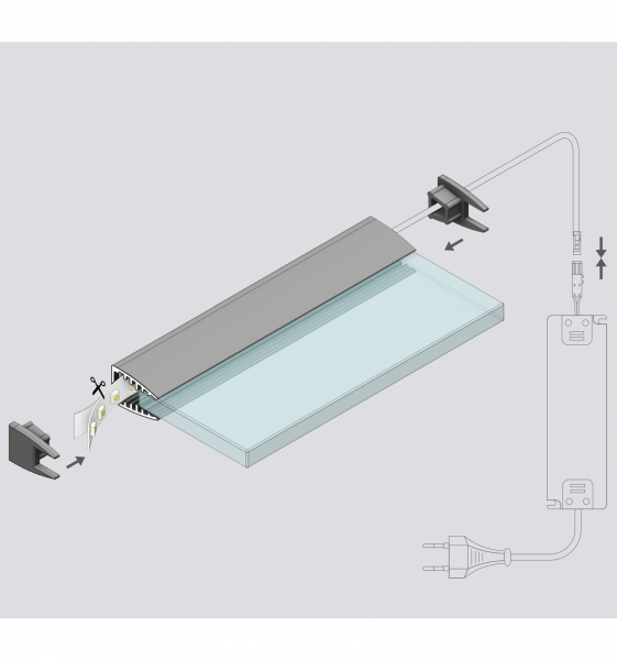 MICRO 1m für Glasplatte